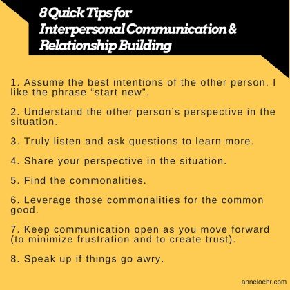Coaching 101: Eight Quick Tips for Interpersonal Communication & Relationship Building